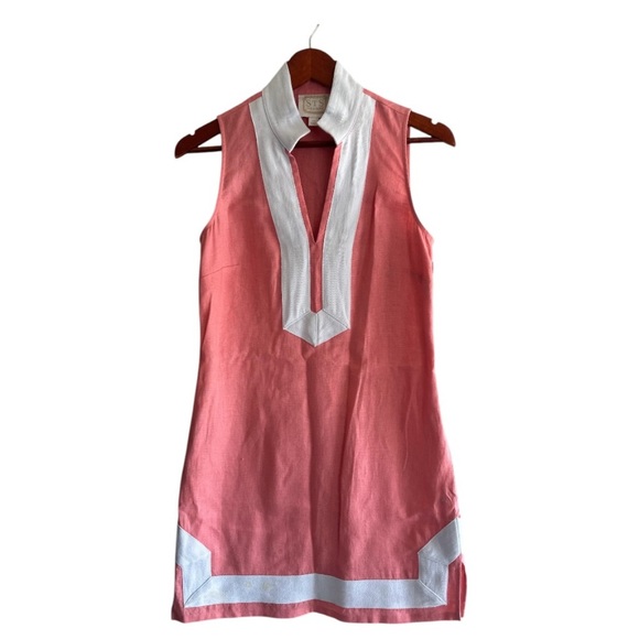 StS sail to sable Dresses & Skirts - Sail to Sable Pink and White Sheath Dress with Polo Collar